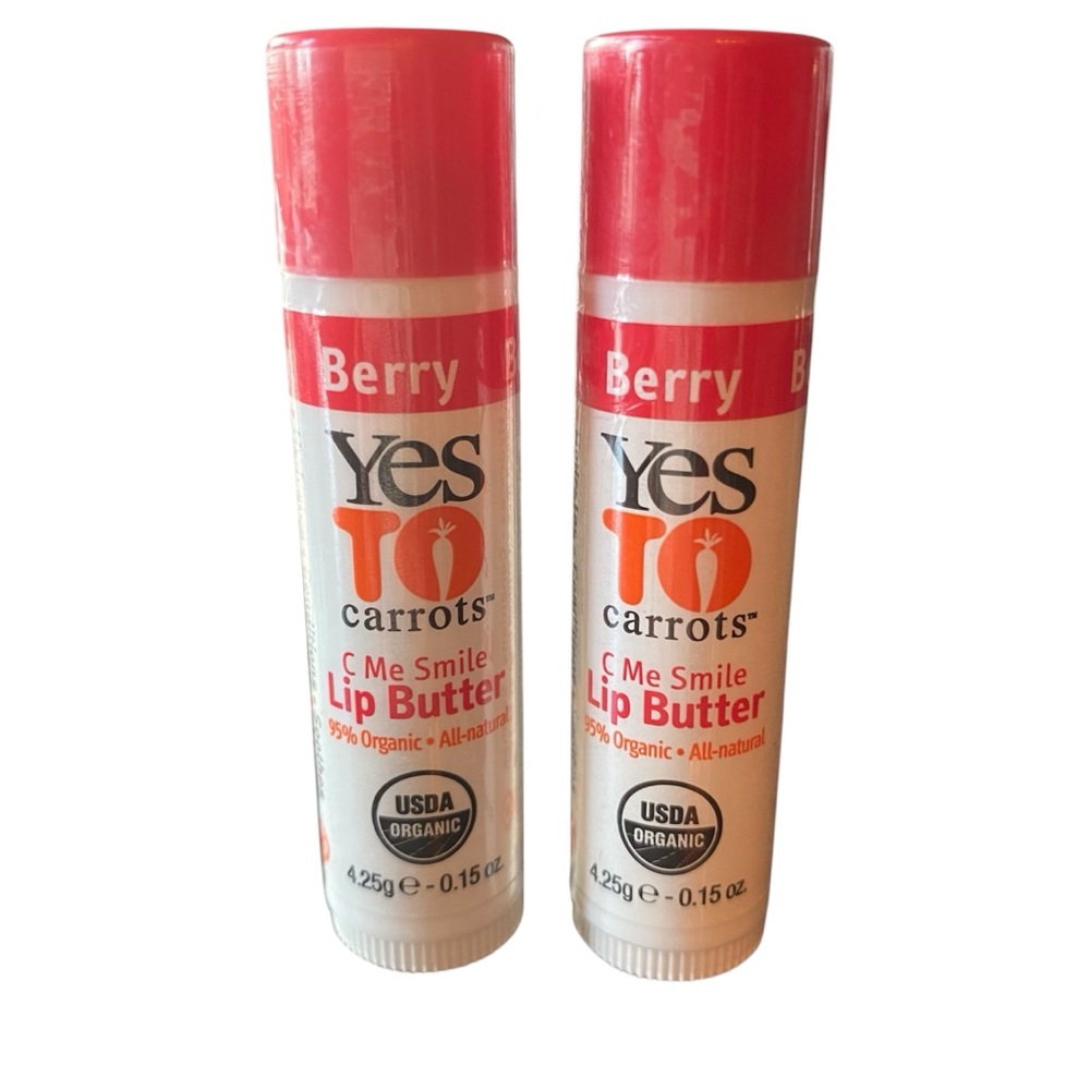 Yes To Carrots C Me Smile Organic Lip Butter Balm BERRY DISCONTINUED RARE 2 Pack